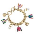 Wild Again Thoroughbred Jockey Silk Charm Bracelet