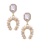 Wild Again Rhinestone Cowgirl Horseshoe Earrings