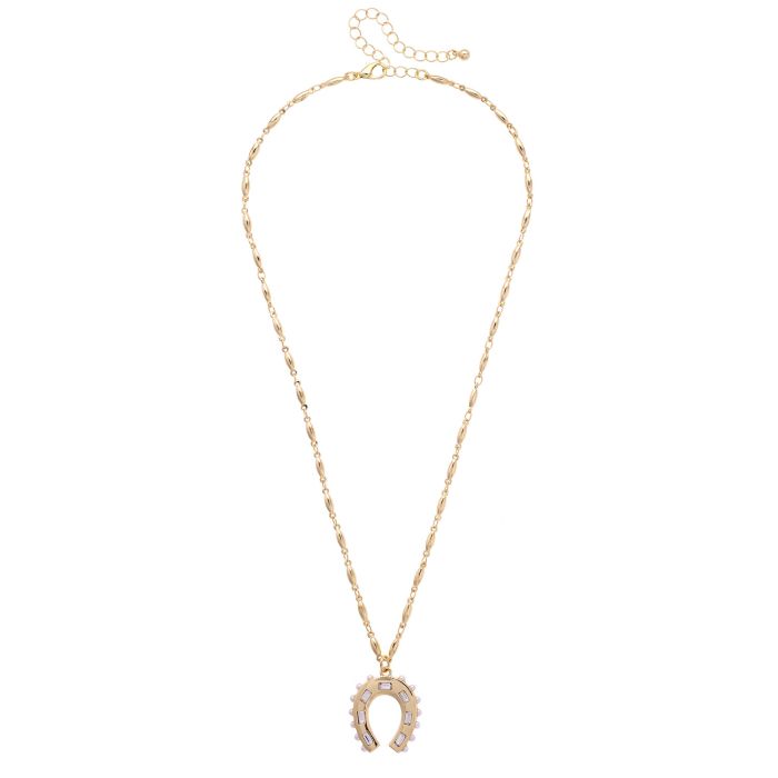 Wild Again Rhinestone Cowgirl Horseshoe Necklace