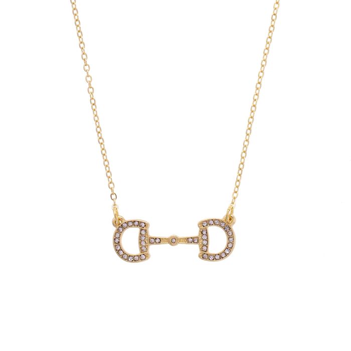 Wild Again Queenie Pave Horsebit Necklace