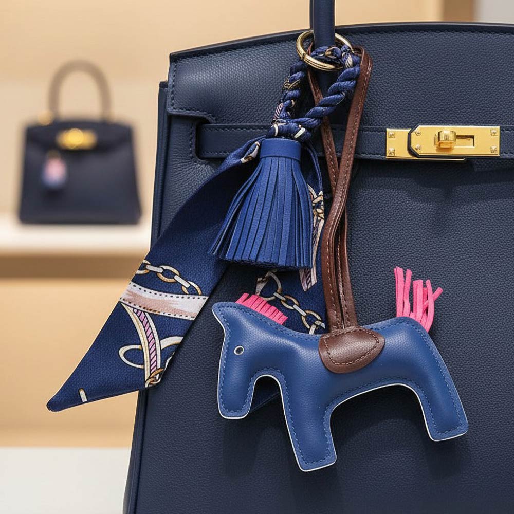 Leather Horse Tassel Scarf Keychain