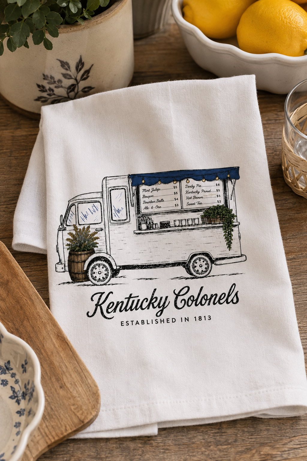 Colonels Food Truck Tea Towel