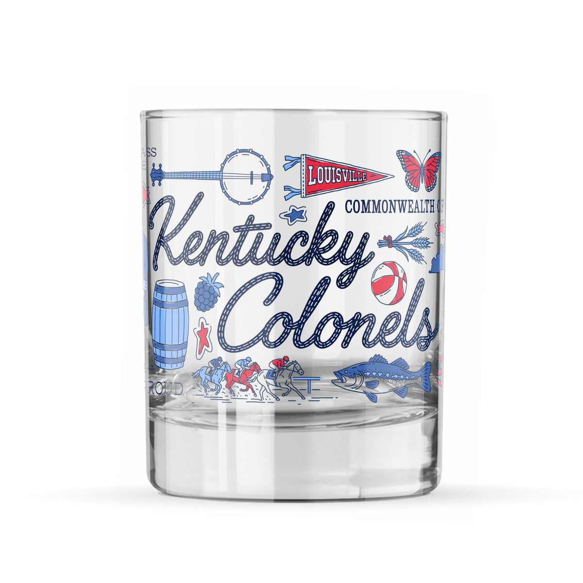 Kentucky Colonels Whimsy Rocks Glass