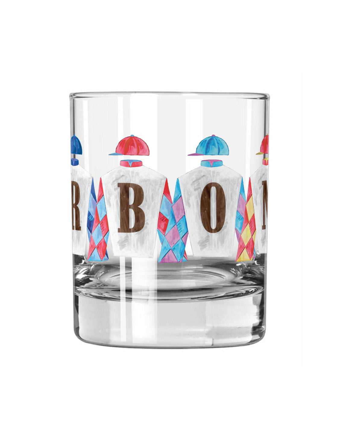 Bourbon Jockey Silks Rocks Glass