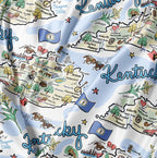 Kentucky Map Long Sleeve Satin Pajmas