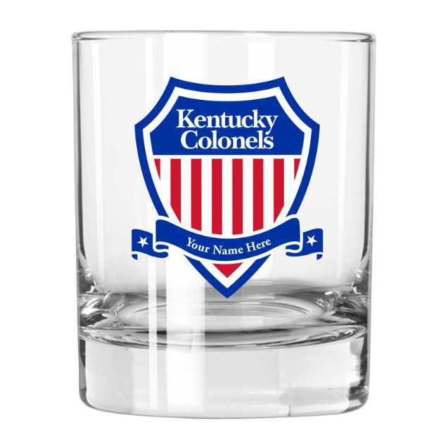 Kentucky Colonels Shield Rocks Glass