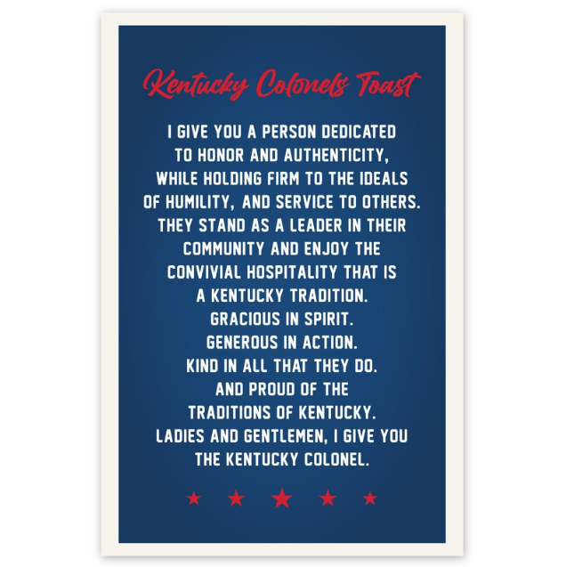 Kentucky Colonels Toast Print