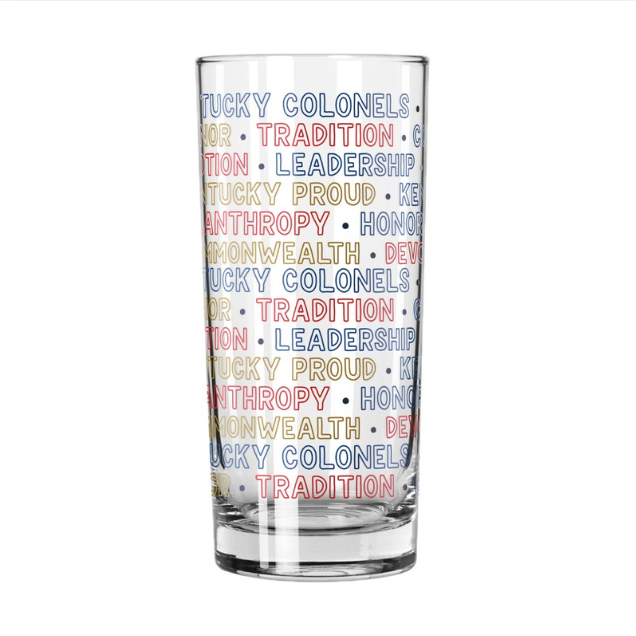 Kentucky Colonels Word Art High Ball Glass