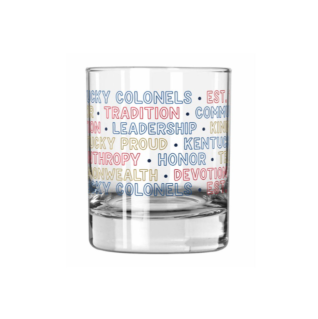 Kentucky Colonels Word Art Rocks Glass