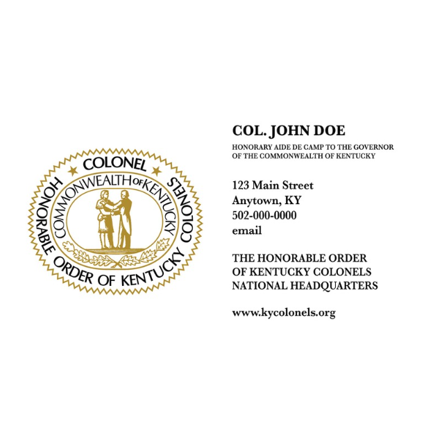 Personalized Colonel Seal Calling Card