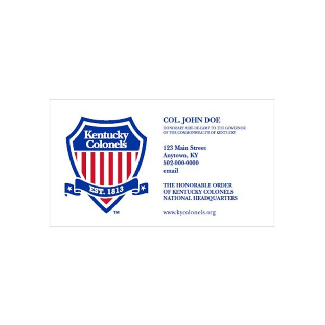 Personalized Colonel Shield Calling Card