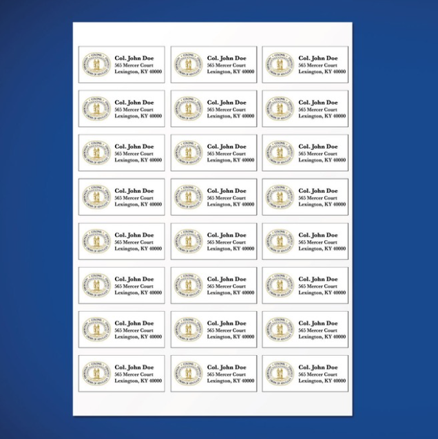 Personalized Kentucky Colonel Seal Logo Address Labels