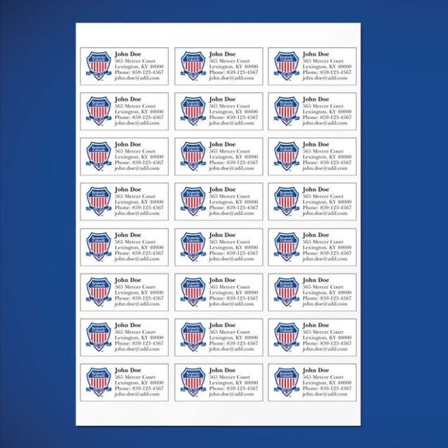 Personalized Kentucky Colonel Shield Logo Address Labels