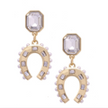 Wild Again Rhinestone Cowgirl Horseshoe Earrings