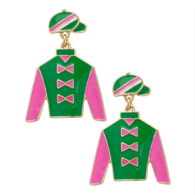Wild Again Pegasus Jockey Silk Drop Earrings