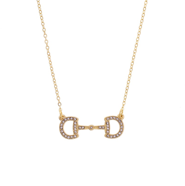 Wild Again Queenie Pave Horsebit Necklace
