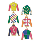 Wild Again Triple Crown Jockey Silk Earrings