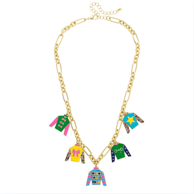 Wild Again Winner's Circle Jockey Silk Charm Necklace