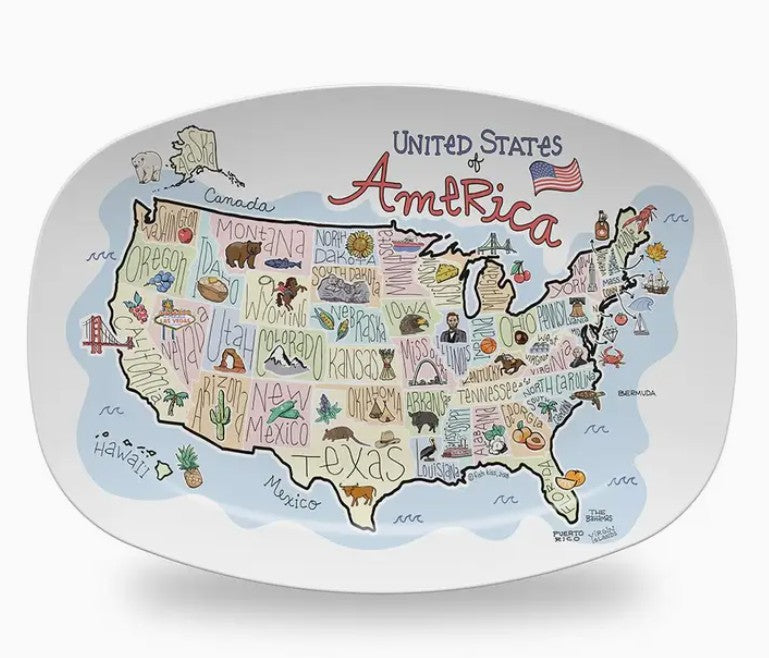 America Map Platter